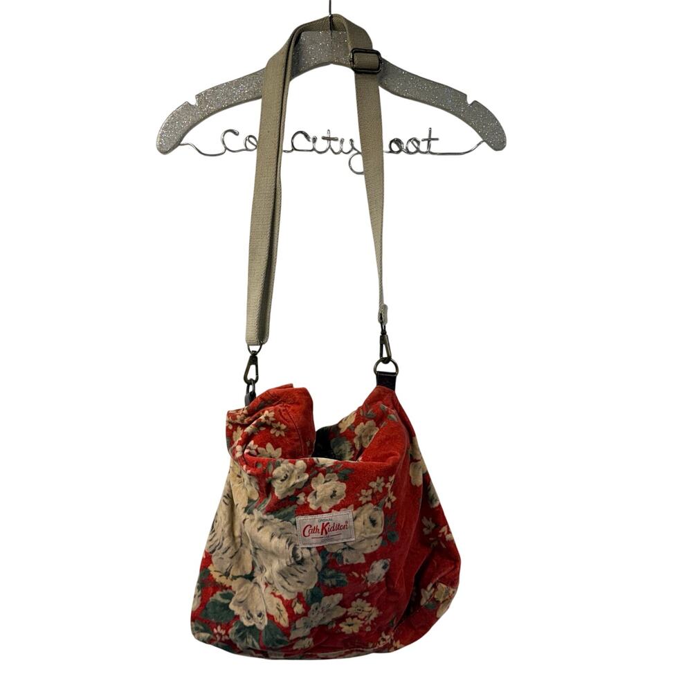 Cath Kidston London Red Floral Bag Adjustable Strap